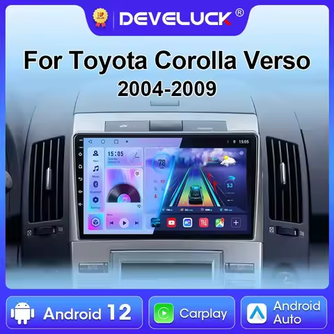 For Toyota Corolla Verso AR10 2004-2009 2 Din Android 12 Qualcomm SM6125 Car Radio Multimedia Video