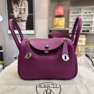 🌈Hermes💜Mini Lindy一代💜P9海葵紫銀扣💜98新🌈Swift皮🌟愛馬仕🌟