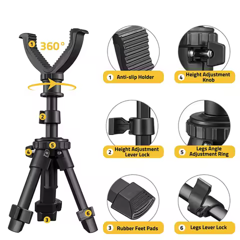 CVLIFE Shooting Rest Adjustable Height 360 Degree Rotation V Yoke Stand Portable Rifle Rest for Targ