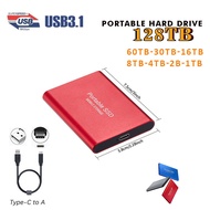 HD External Hard Drive 128TB 60TB 30TB 16TB Portable SSD 8TB 4TB USB 3.0 Type-C Interface High Quali