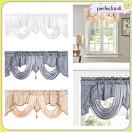 [Perfeclan4] Window Treatments Short Curtain, with Tassel, Rod Pocket Valance, Scallop