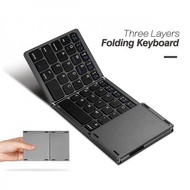 Grosirunik99three Layers Generic Mini Bluetooth Foldable Keyboard with Touchpad For Windows Android 
