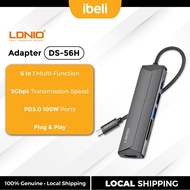 LDNIO DS-56H 6 IN 1 USB-C MULTI-FUNCTION PD100W TYPE-C TO PD3.0 HDMI HUB ADAPTER
