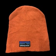 Patagonia Beanie Hat Orange Wool Cold Protection Good Condition Size One