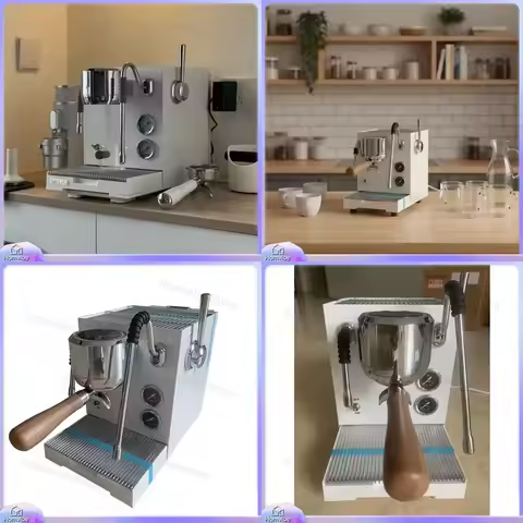 Stainless Steel 9 Bar Semi-Automatic Espresso with Steam Wand for Milk Frothing Home Coffee Maker Ba