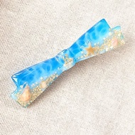 【個人化字母】海洋蝴蝶結髮夾 星砂 貝殼 海灘 髮飾