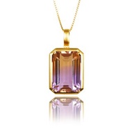 【正佳珠寶】紫黃晶 頂級雙彩紫黃晶 祖母綠切割 6.8g 紫黃晶吊墜