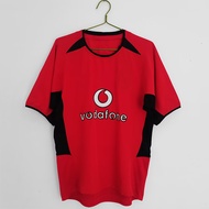 British version Genuine 2002-04 Red Devils Retro Jersey Home Red Van Nie Beckham Long Sleeve Classic