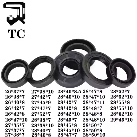 TC 26 27 28 29*35 37 38 40 42 45 47 48 50 52 55 62*7 8 8.5 9 10 11 Nitrile Rubber NBR Grooved Spring