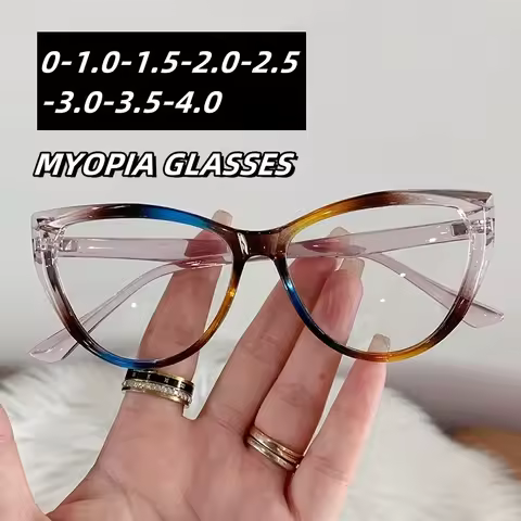 Vintage High Definition Cat Eye Myopia Glasses Anti Blue Light Short Sight Eyeglasses Ultra Light Mi