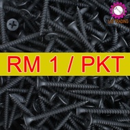 [READY STOCKS] RM 1 BLACK DRYWALL SCREW / SKREW TAJAM / SKREW HITAM / SKREW PAPAN / SKREW BOARD