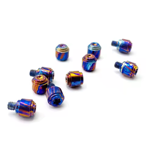 1/2/5Set Titanium Damascus Material Roasted Blue Fold Knife Thumb Stud Push Screws Button for Benchm