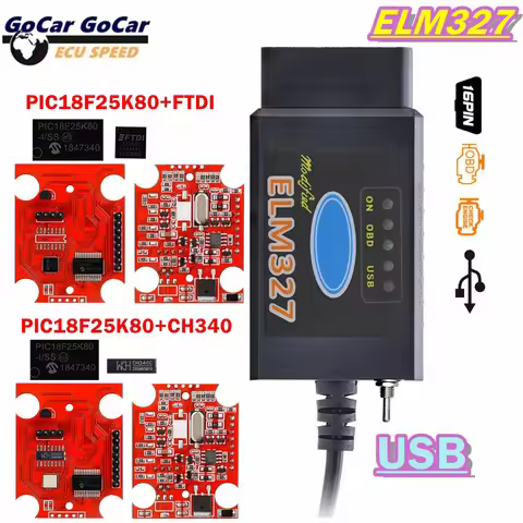 Newly ELM327 V1.5 USB PIC18F25K80 FTDI PIC18F25K80 CH340 For Ford For Scan Switch OBD Scanner Car Di