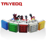 Digital 22mm AC50-380V Volt 0-100A 0-99HZ Voltmeter Ammeter Current Hertz Voltage Meter LED Indicato