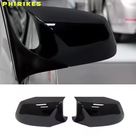 Car Wing Mirror Caps Rearview Mirror Covers Carbon Fiber or Bright Black For BMW F10 F11 5-Series 52