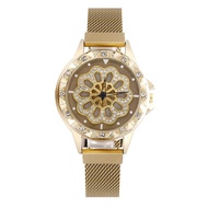 Jam Tangan Rantai Pasir Magnet Spinning Fashion Elegant Wanita Chanel