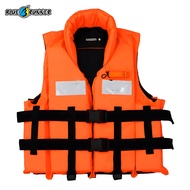 เสื้อชูชีพ Blue runner Life Vest Life Jacket 100N คอปก มาตรฐานกรมเจ้าท่า พร้อมนกหวีด สีส้ม มีแผ่นสะท