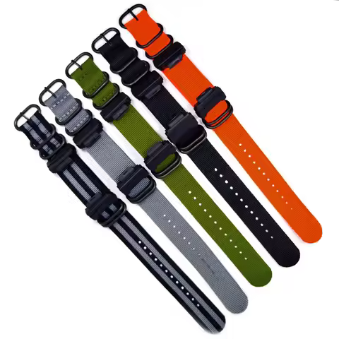 Nylon Watch Strap for Casio G-shock Adapter Rubber Connector GSHOCK Nylon Canvas Strap GA100 GA400 D