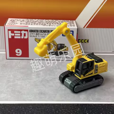 Original Takara Tomy Tomica Car 1/64 Diecast No.9 Komatsu Hydraulic Excavator PC200-10 Vehicle Model