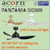 Acorn DC-356/ Fantasia DC Ceiling Fan/ 36 inch 46 inch 56 inch strong wind/ 24W 3 tone LED Light