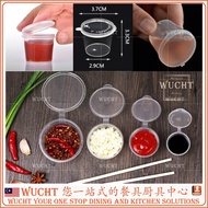 【WUCHT】50s x 1oz Clear Plastic Sauce Condiment PP Sauce Cup 1oz Disposable Cup with Detached Lid Dip