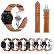 Serasi dengan Samsung Galaxy Watch 3/5 Smartwatch Band Jam Tangan Sukan Lapisan Pertama Gesper Rama-