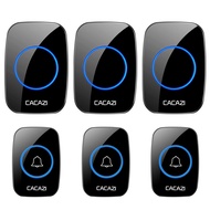 CACAZI กริ่งประตูไร้สาย A10 3ตัวส่งสัญญาณ3ตัว100-240V กันน้ำได้300ม. กระดิ่งประตูบ้าน38กริ่งประตู