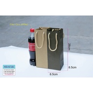 25 Pieces - Square kraft Paper Bag Standing Gift Box Mineral Water Bottle coca Bottle 500ml- Sample No.20