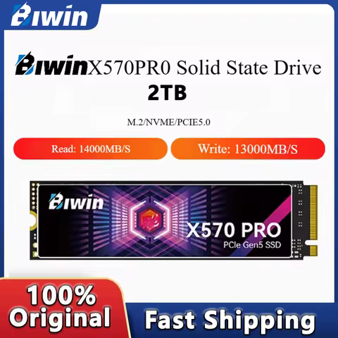 BIWIN X570 PRO PCIe 5.0 X 4 M.2 2280 2TB SSD Internal Solid State Hard Drive For PC PS5 and laptop