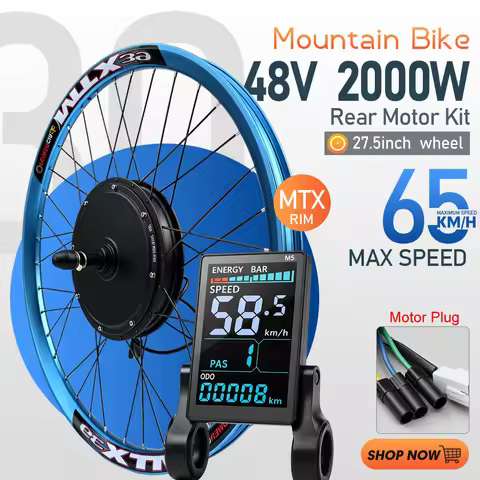 MTX Electric Bike Conversion Kit EBike 27.5" 48V 2000W Rear Hub Motor Bicycle Wheel Kit With display