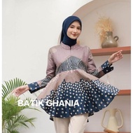 Batik Wanita Modern Batik Couple Blouse Kekinian Lengan Panjang Blouse