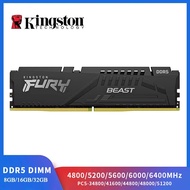 Kingston Fury Beast Ddr5 Ram 32gb 16gb 8gb 4800 5200 5600 6000 6400mhz Desktop Motherboard Memori Ra