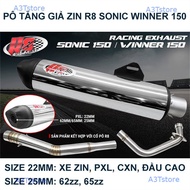R8 RACING POOL ZIN SONIC MODEL / 304 Stainless Steel Muffler FOR EX135 4 NO. 5 NUMBERS EX150 SONIC- 