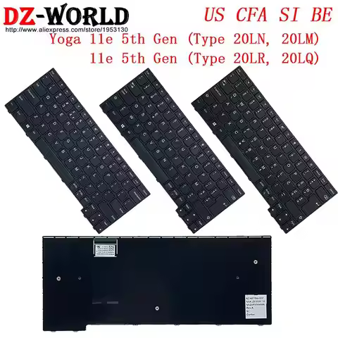 US CFA SI BE Keyboard For Lenovo Thinkpad Yoga 11e 5th Gen5 G5 20LM 20LN 20LQ 20LR Laptop 01LX735 01
