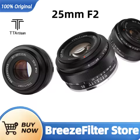 TTArtisan 25mm F2 APS-C MF Portrait Photography Camera Lens for Sony A6000 A7RIII Fuji XT30 XT-100 N