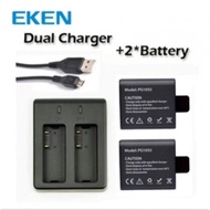 New 3.7V 900mAh Dual Port Battery Charger eken H9 GIT-LB101 GIT BATTERY sj5000 sj6000 SJ7000 SJ8000 