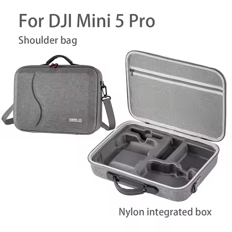For DJI Mini 5 Pro Storage Bag, Suitable for DJI Mini 5 Pro Accessories Storage Box, Gray Nylon Shou
