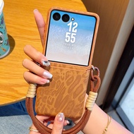 ZFlip7 Casing Case For Samsung Galaxy Z Flip 7 Z Flip 6 Z Flip7 FE Z Flip 5 Z Flip 4 Maillard Leopar