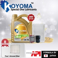 TOYOTA CAMRY 2.0 2.4 ACV40 ACV50  OIL FILTER + AIR FILTER + KOYOMA 0W20 FULLY SYNTHETIC ENGINE OIL