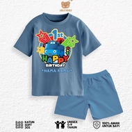 Jolly Kids STAR BUS BIRTHDAY T-Shirt Set for Children Aged 1-9 Years Boys Girls