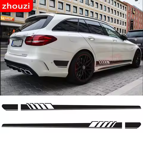 Edition 1 Style Side Stripe Skirt Sill Sticker for Mercedes Benz S205 C Class W205 Estate C180 C200 