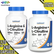 Nutricost, L-Arginine & L-Citrulline, 120 Caps or Nutricost, L-Arginine + L-Citrulline, 240 Capsules