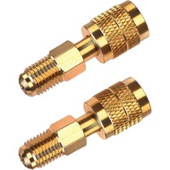 2-Pek Penyambung Tembaga Penyejuk R32 R454B, 1/4" Benang Terbalik Perempuan ke Lelaki, Sambungan Pan