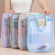 Transparent Mesh File Bag Test Paper Classification Subject Package Handheld ID Storage Pouch