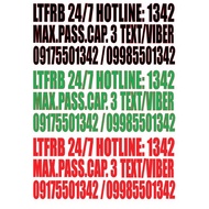 ☌┇LTFRB 24/7 HOTLINE STICKER set