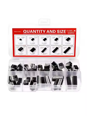 85PCS 10kinds Types NE555 LM324 393 UA741 ULN2803 LM358 386 NE5532 ULN2003 PC817 Integrated Circuit 