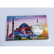 Hagia sophia 1 dirham, silver Perak 999 card certificate