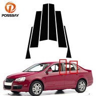 POSSBAY 6Pcs Car Sticker For VW Jetta MK5 Sedan 2006-2009 2010 Window Door Pillar Side Film