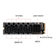 M2 M-EKY NVME to 6-Port SATA3.0 Expansion Card NAS SATA3.0 Expansion Card NAS SAS Hard Disk Expansio