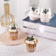 Ready Stock📣 50pc+- 1Hole Muffin Cupcake Transparent Box Plastic Mousse Cup PET Food Grade Container